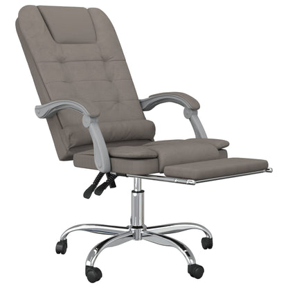 Masážní Polohovací Kancelářské Křeslo Taupe Textil