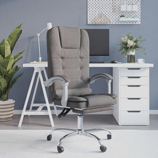 Masážní Polohovací Kancelářské Křeslo Taupe Textil