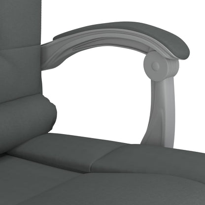 Masážní Polohovací Kancelářské Křeslo Tmavě Šedé Textil