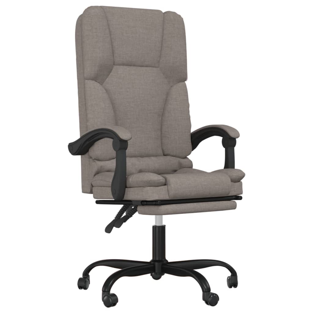 Masážní Polohovací Kancelářské Křeslo Taupe Textil