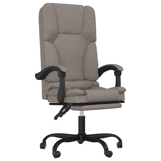 Masážní Polohovací Kancelářské Křeslo Taupe Textil
