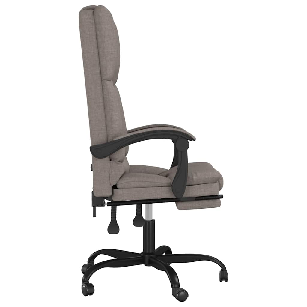 Masážní Polohovací Kancelářské Křeslo Taupe Textil
