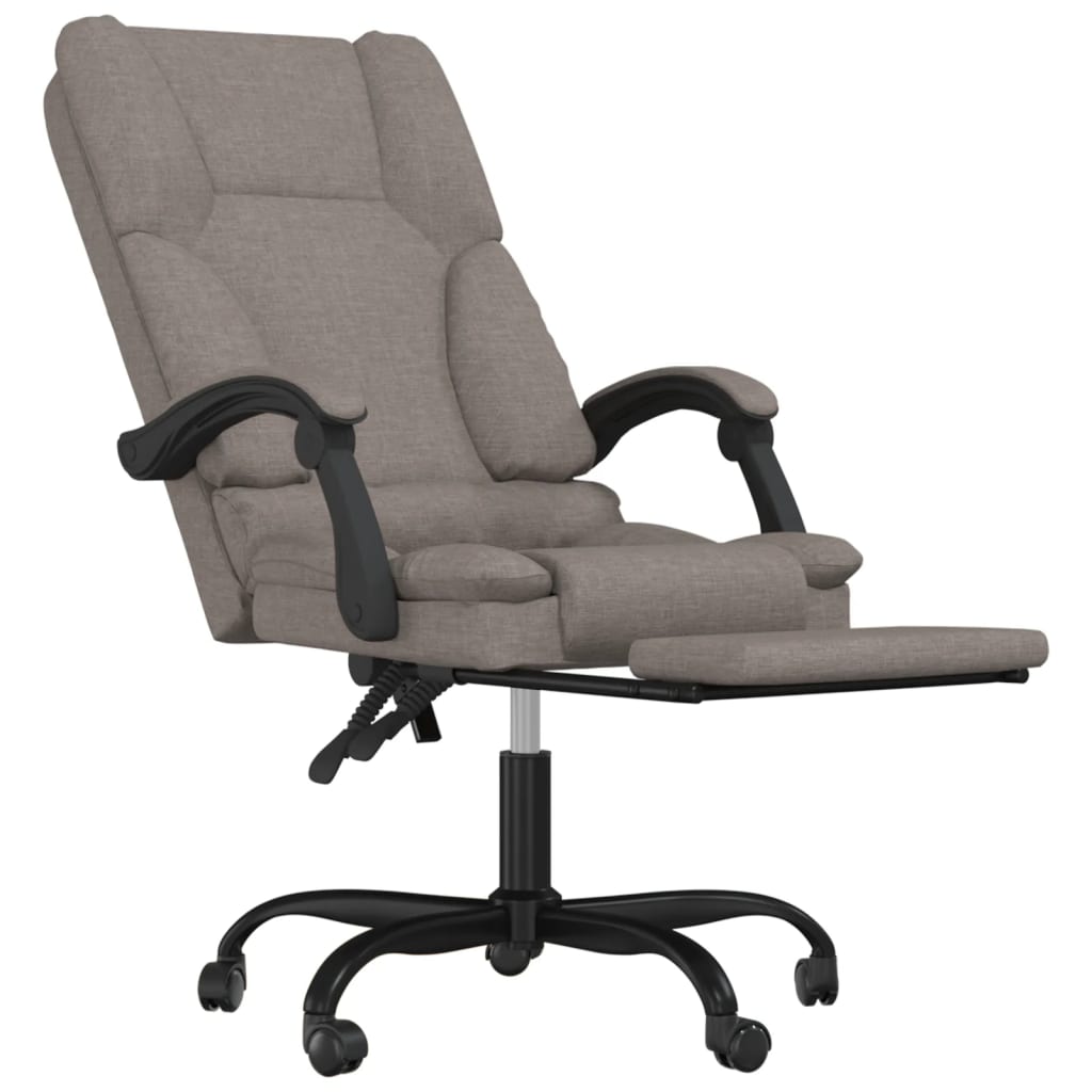 Masážní Polohovací Kancelářské Křeslo Taupe Textil