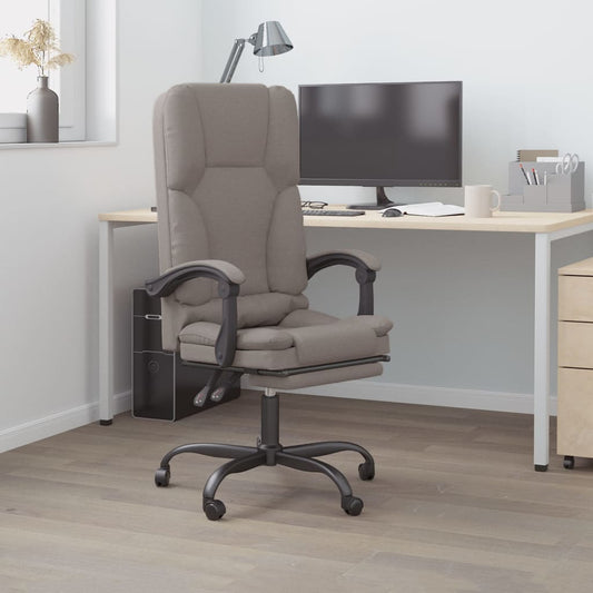 Masážní Polohovací Kancelářské Křeslo Taupe Textil