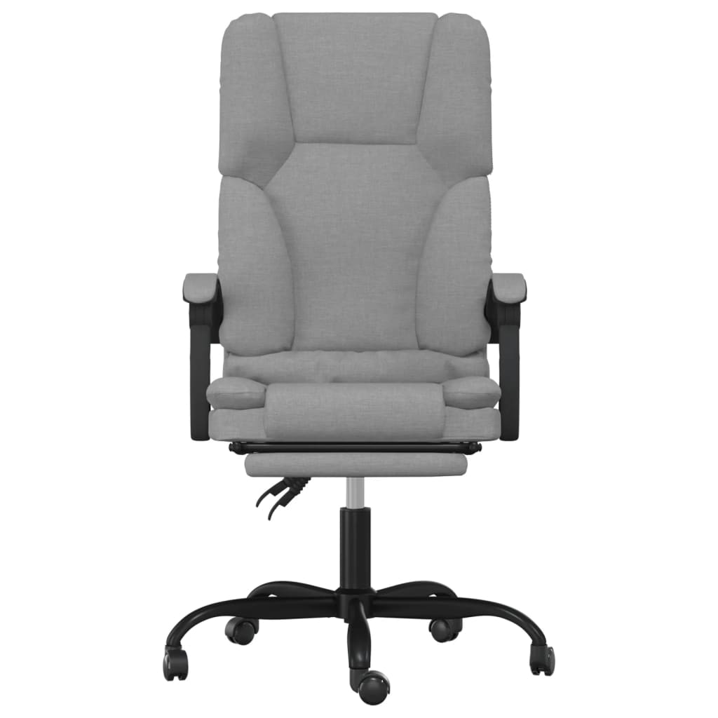 Masážní Polohovací Kancelářské Křeslo Světle Šedé Textil