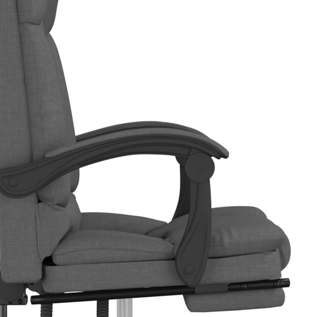 Masážní Polohovací Kancelářské Křeslo Tmavě Šedé Textil