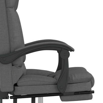 Masážní Polohovací Kancelářské Křeslo Tmavě Šedé Textil