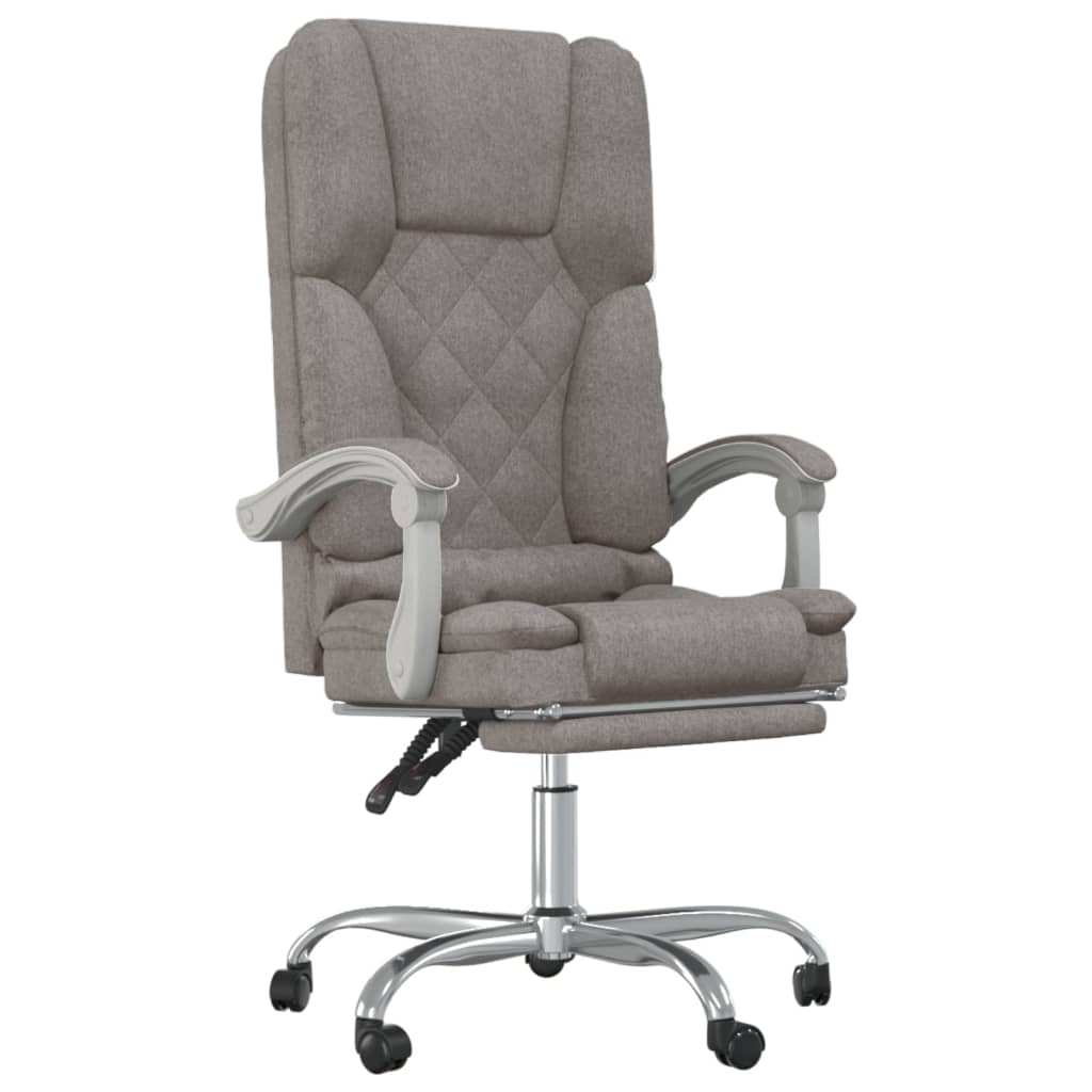 Masážní Polohovací Kancelářské Křeslo Taupe Textil