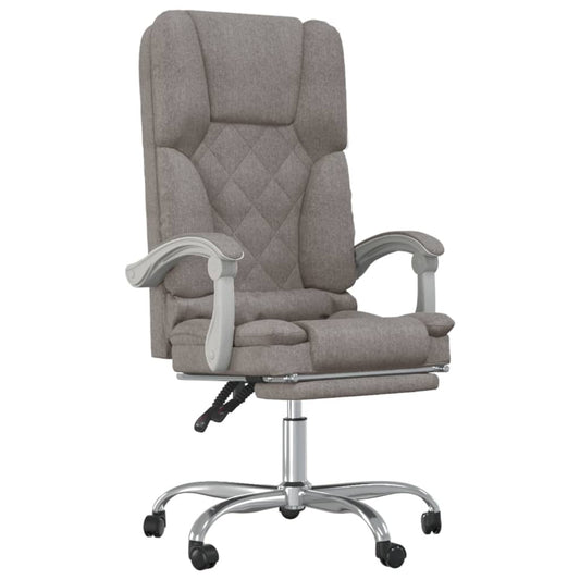 Masážní Polohovací Kancelářské Křeslo Taupe Textil