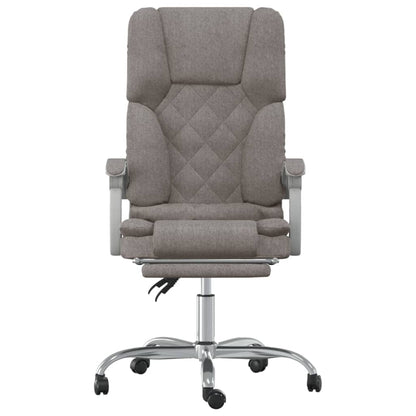 Masážní Polohovací Kancelářské Křeslo Taupe Textil