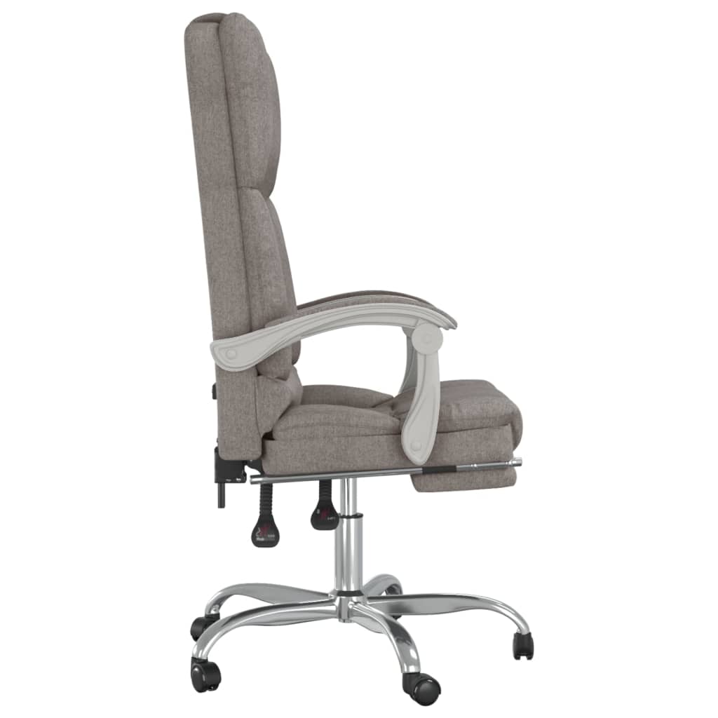 Masážní Polohovací Kancelářské Křeslo Taupe Textil