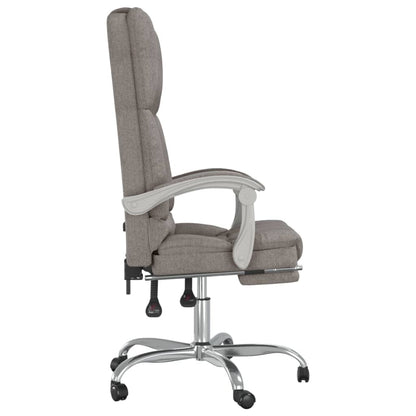 Masážní Polohovací Kancelářské Křeslo Taupe Textil
