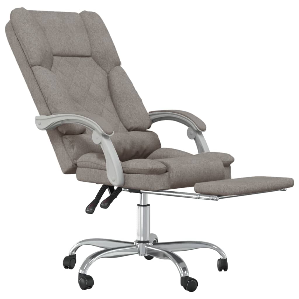 Masážní Polohovací Kancelářské Křeslo Taupe Textil