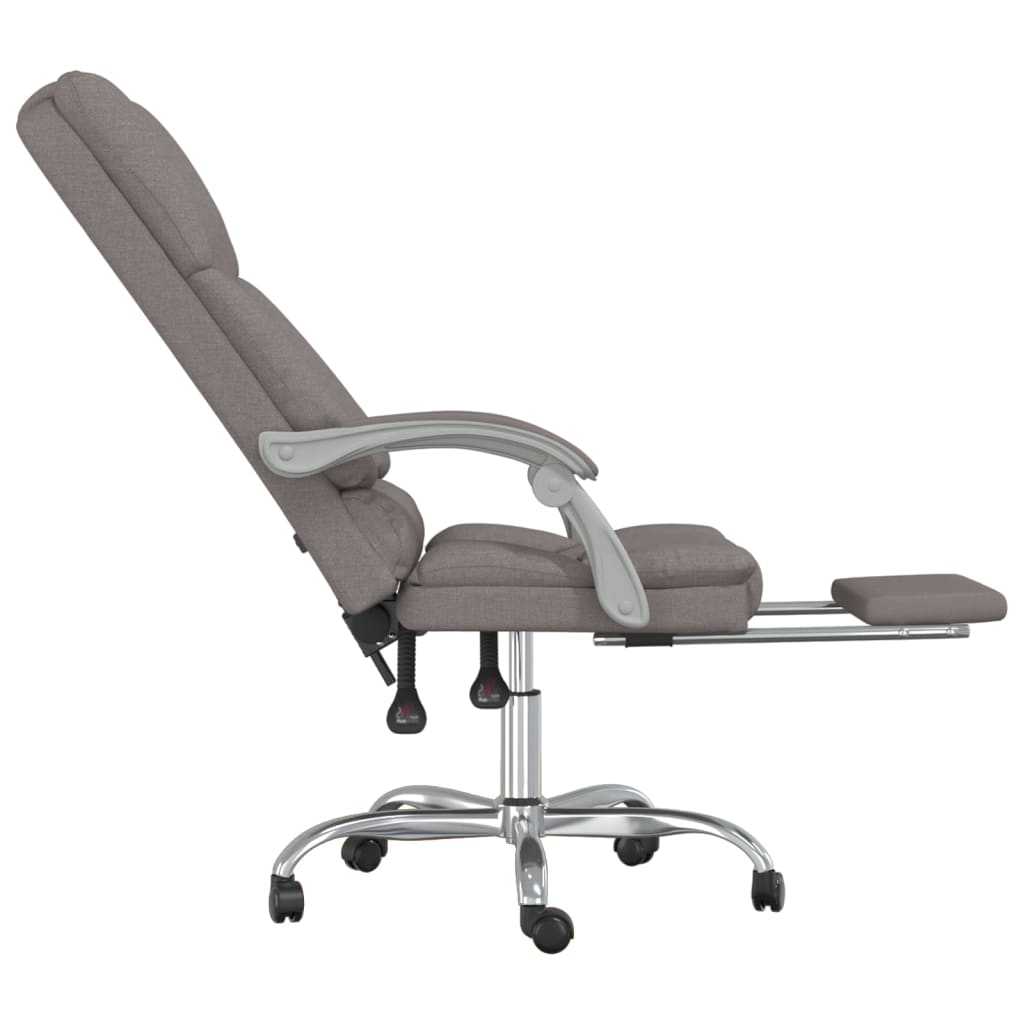 Masážní Polohovací Kancelářské Křeslo Taupe Textil