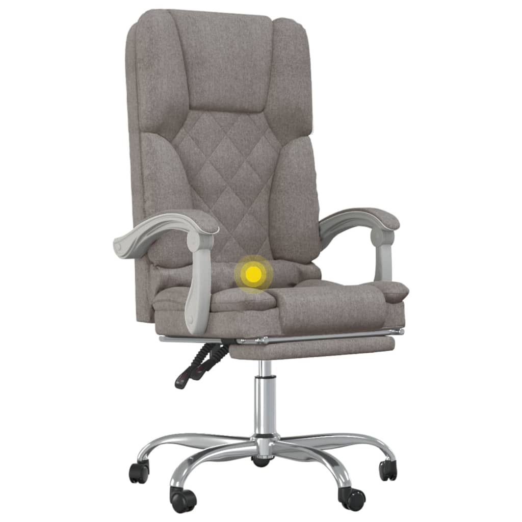 Masážní Polohovací Kancelářské Křeslo Taupe Textil