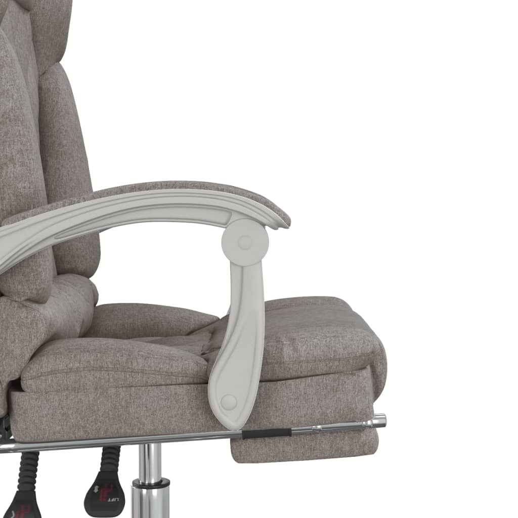 Masážní Polohovací Kancelářské Křeslo Taupe Textil