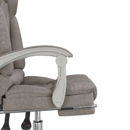 Masážní Polohovací Kancelářské Křeslo Taupe Textil