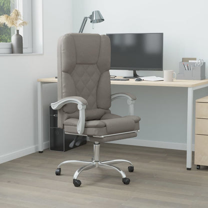 Masážní Polohovací Kancelářské Křeslo Taupe Textil