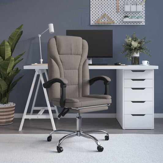 Polohovací Kancelářská Židle Taupe Textil