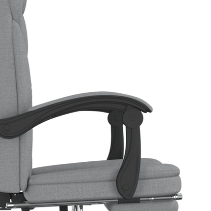 Polohovací Kancelářská Židle Světle Šedá Textil