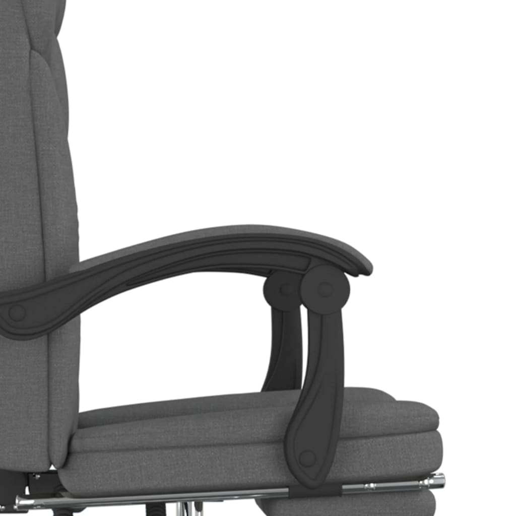 Polohovací Kancelářská Židle Tmavě Šedá Textil