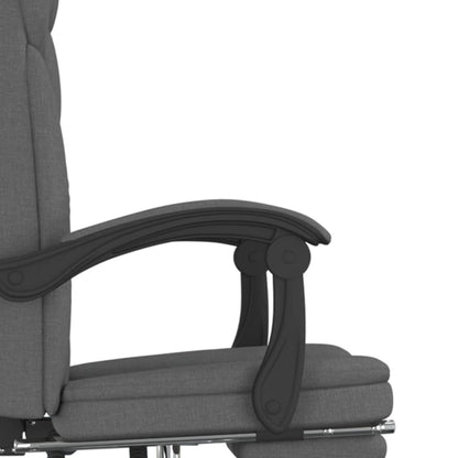 Polohovací Kancelářská Židle Tmavě Šedá Textil
