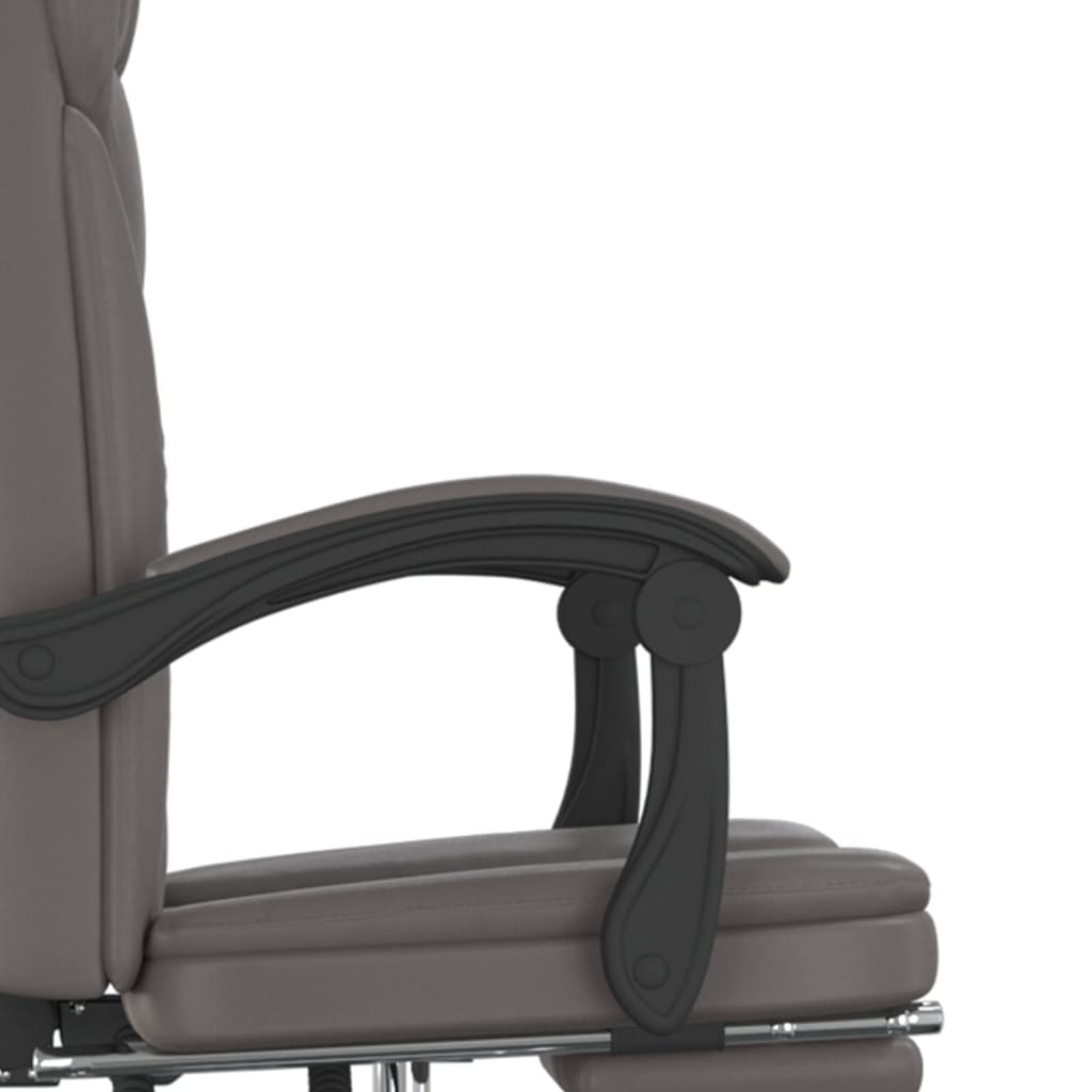 Polohovací Kancelářská Židle Šedá Umělá Kůže
