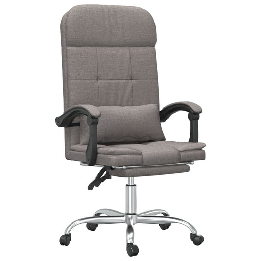 Masážní Polohovací Kancelářské Křeslo Taupe Textil