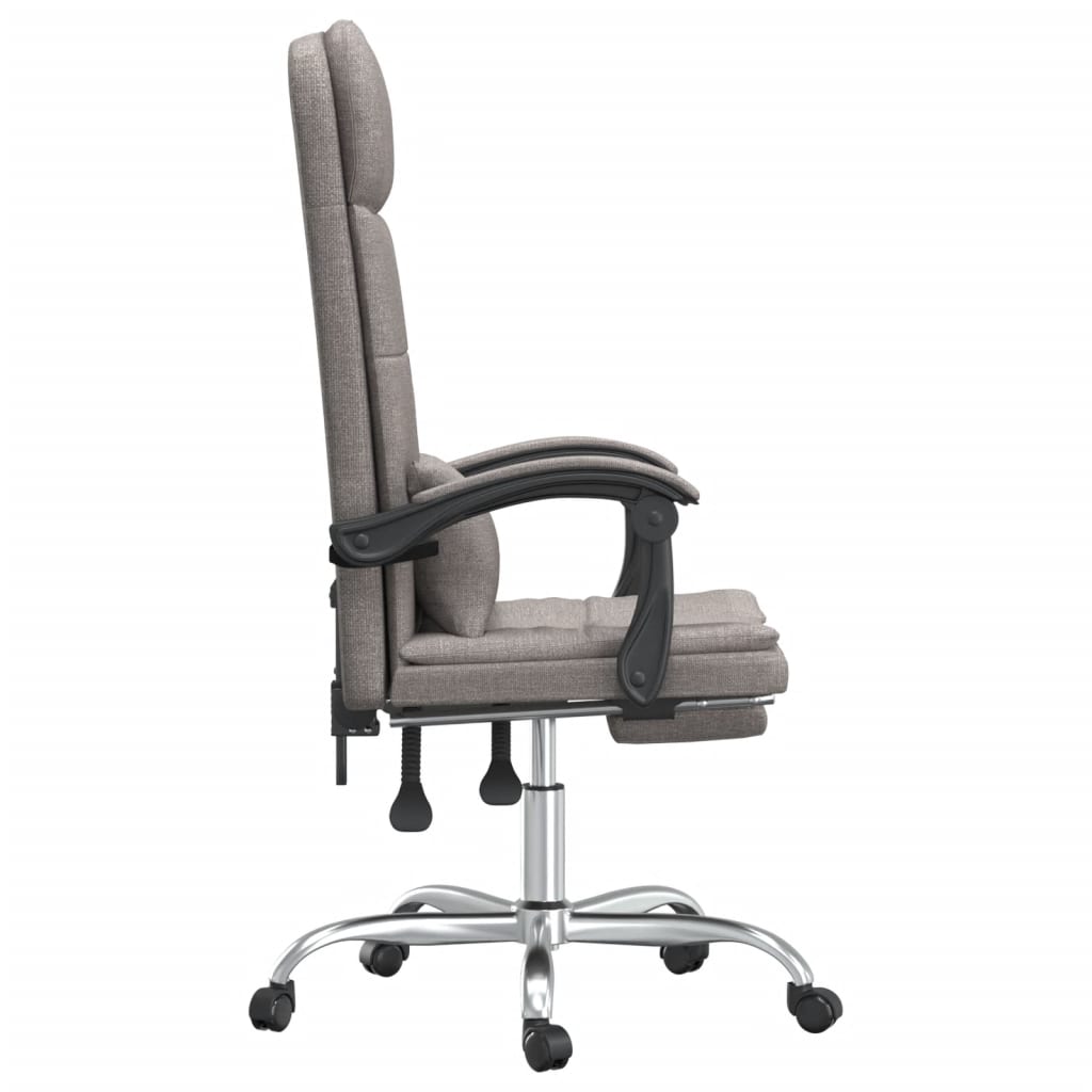 Masážní Polohovací Kancelářské Křeslo Taupe Textil