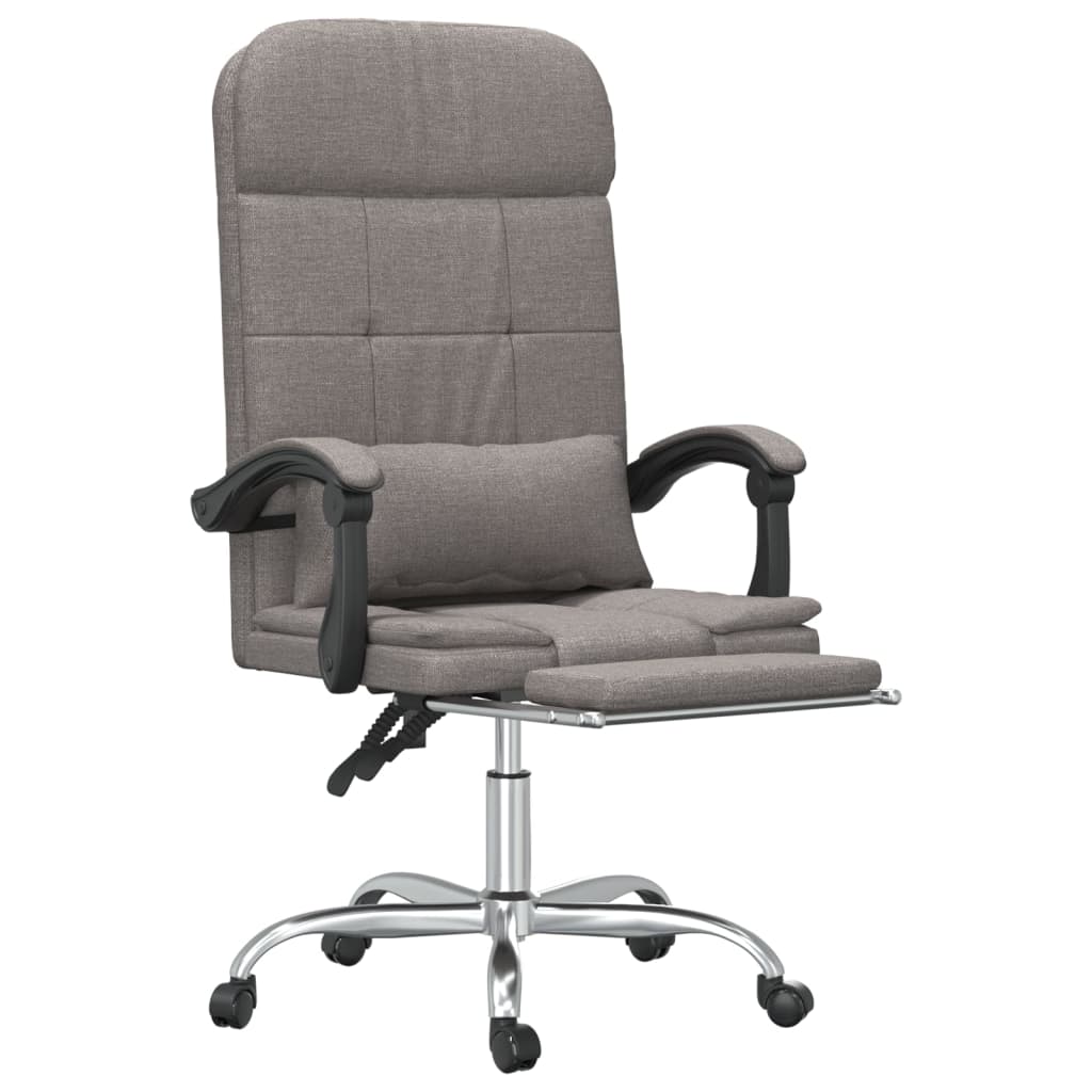 Masážní Polohovací Kancelářské Křeslo Taupe Textil
