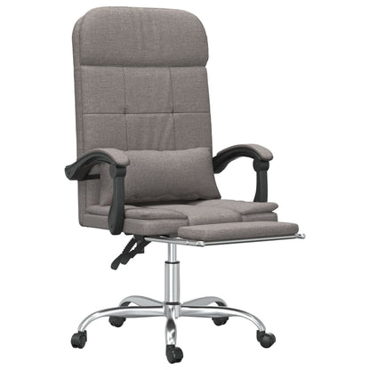 Masážní Polohovací Kancelářské Křeslo Taupe Textil