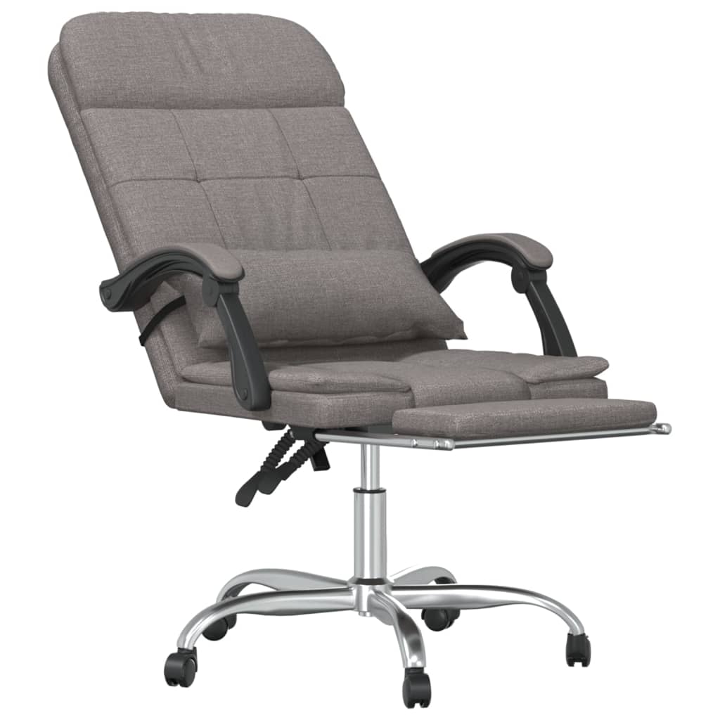 Masážní Polohovací Kancelářské Křeslo Taupe Textil