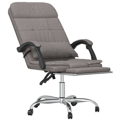 Masážní Polohovací Kancelářské Křeslo Taupe Textil