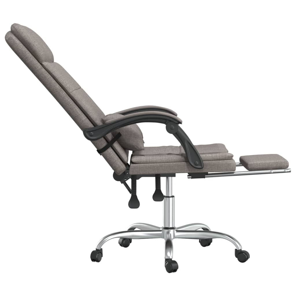 Masážní Polohovací Kancelářské Křeslo Taupe Textil