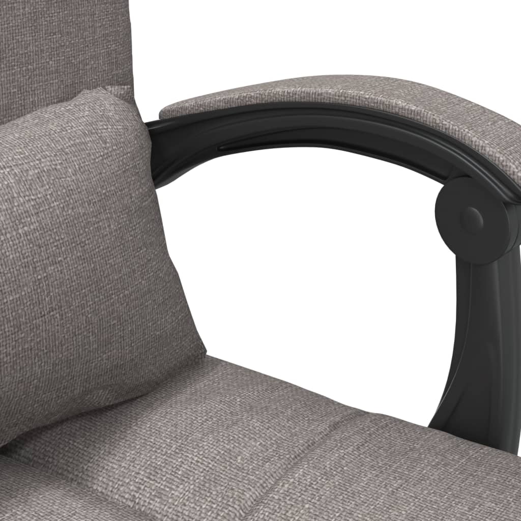 Masážní Polohovací Kancelářské Křeslo Taupe Textil