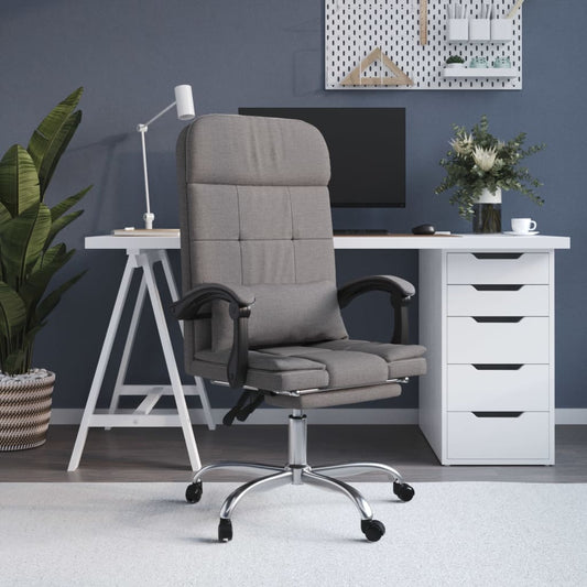 Masážní Polohovací Kancelářské Křeslo Taupe Textil