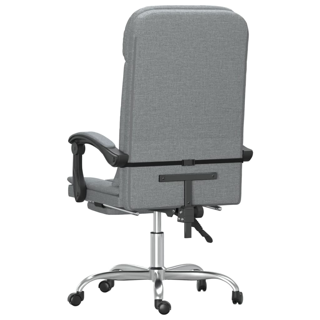 Masážní Polohovací Kancelářské Křeslo Světle Šedé Textil