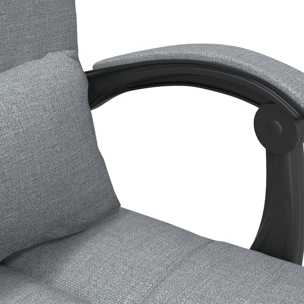 Masážní Polohovací Kancelářské Křeslo Světle Šedé Textil