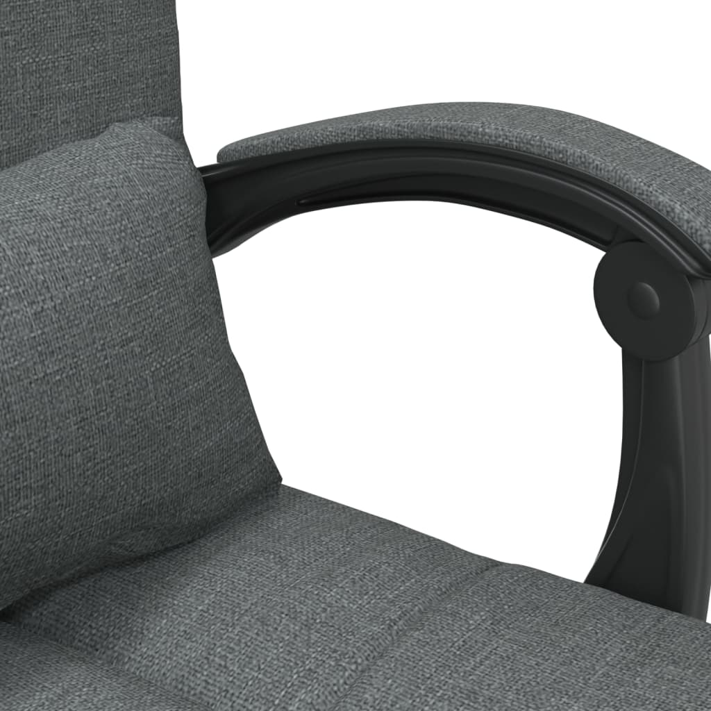 Masážní Polohovací Kancelářské Křeslo Tmavě Šedé Textil