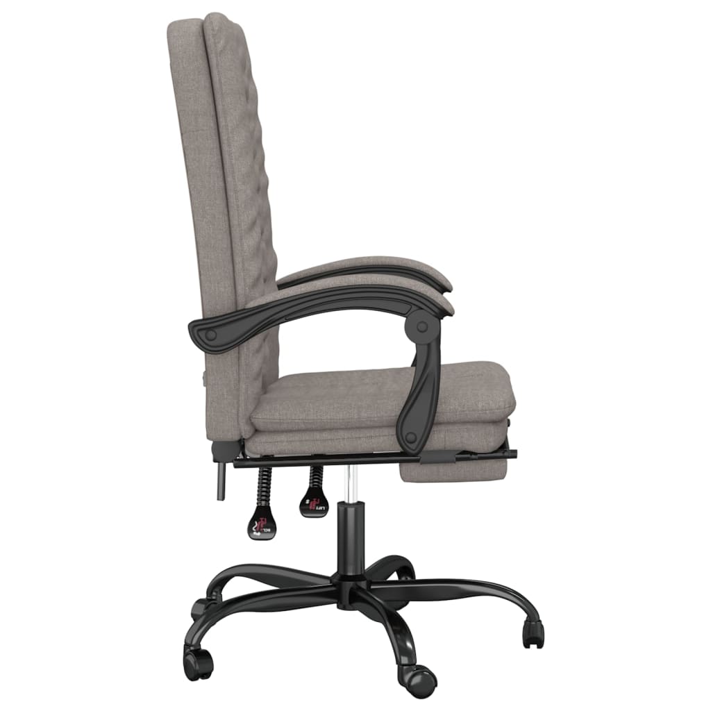 Polohovací Kancelářská Židle Taupe Textil