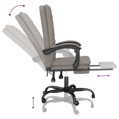 Polohovací Kancelářská Židle Taupe Textil