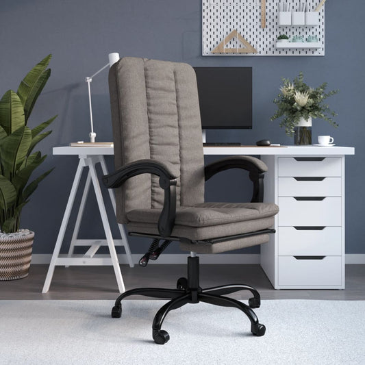 Polohovací Kancelářská Židle Taupe Textil