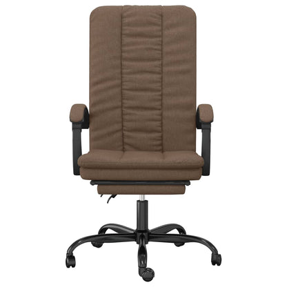 Polohovací Kancelářská Židle Hnědá Textil