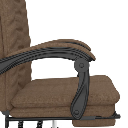 Polohovací Kancelářská Židle Hnědá Textil