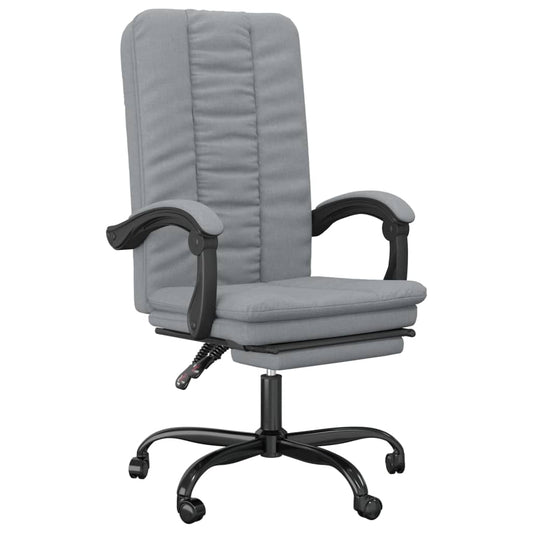 Polohovací Kancelářská Židle Světle Šedá Textil