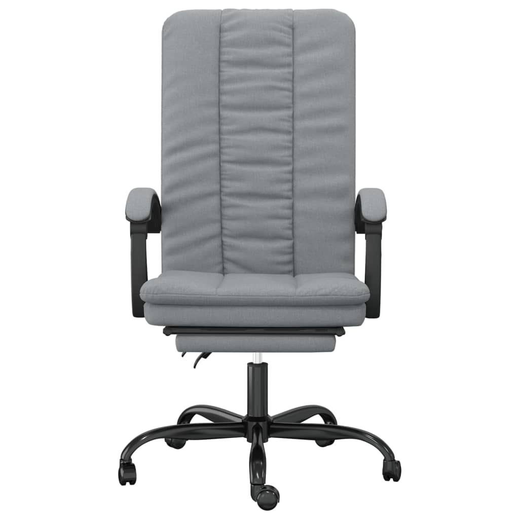 Polohovací Kancelářská Židle Světle Šedá Textil