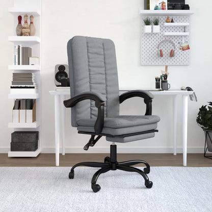 Polohovací Kancelářská Židle Světle Šedá Textil