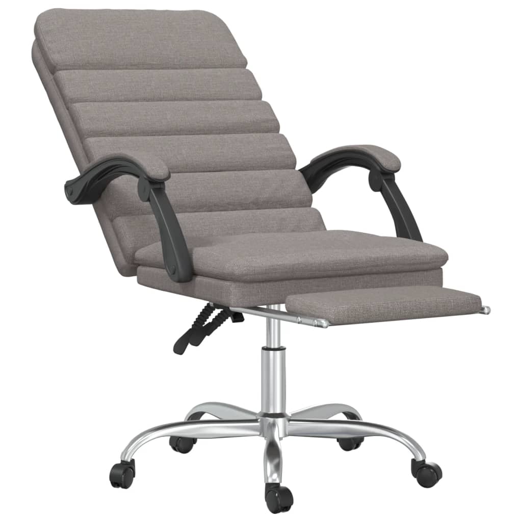 Masážní Polohovací Kancelářské Křeslo Taupe Textil