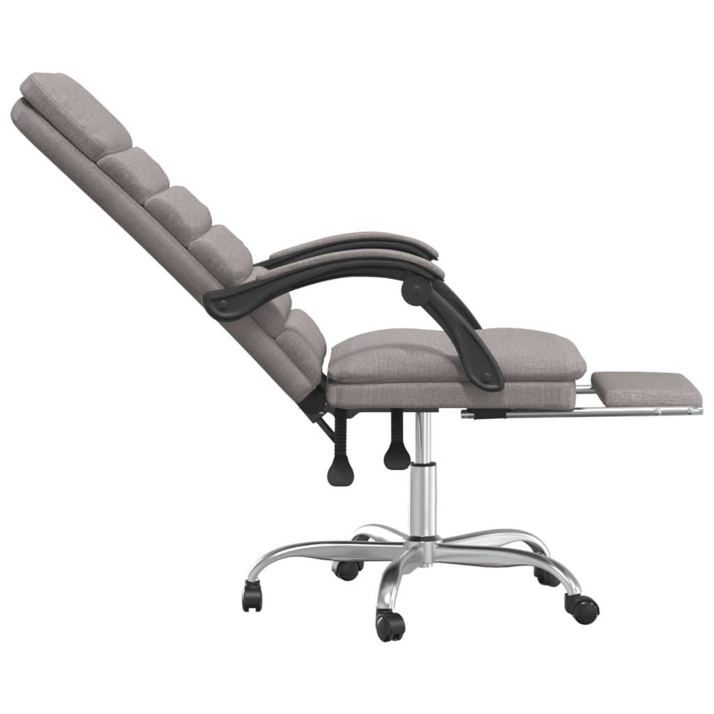 Masážní Polohovací Kancelářské Křeslo Taupe Textil