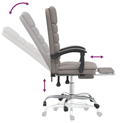 Masážní Polohovací Kancelářské Křeslo Taupe Textil